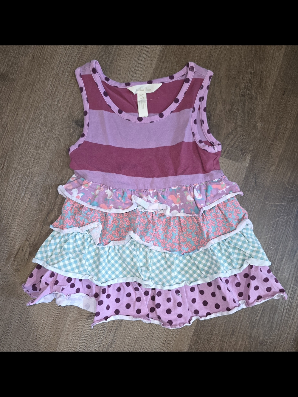 Matilda Jane Pink & Purple Tiered Ruffle Tank Dress